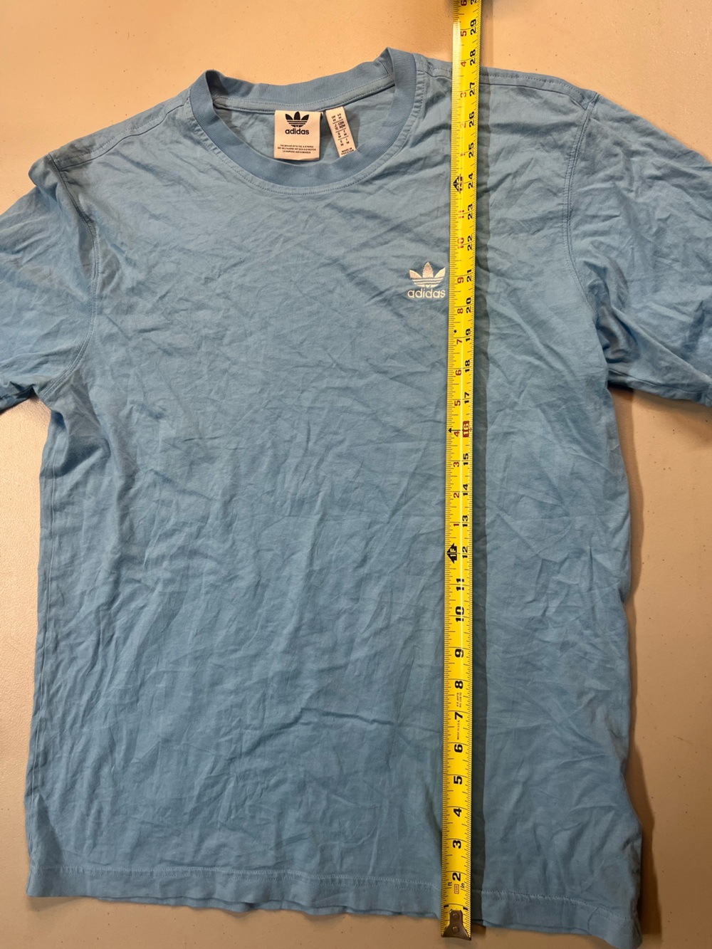 Adidas Originals Trefoil Logo T-Shirt Sky Blue Men’s Medium - Picture 3 of 5